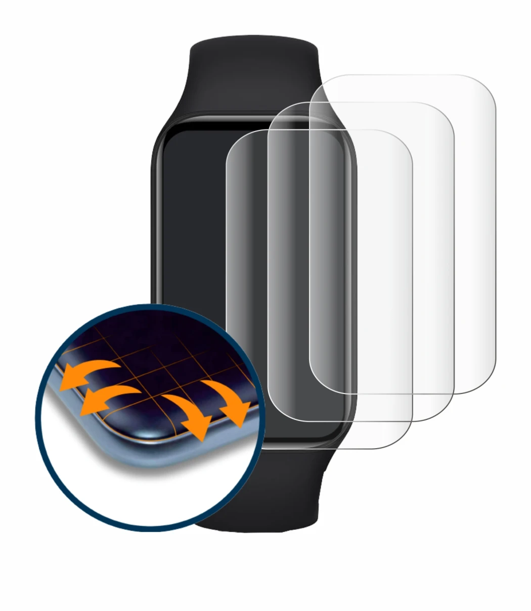 Image of the device Xiaomi Smart Band 8 Active with a wide variety of screen protectors.