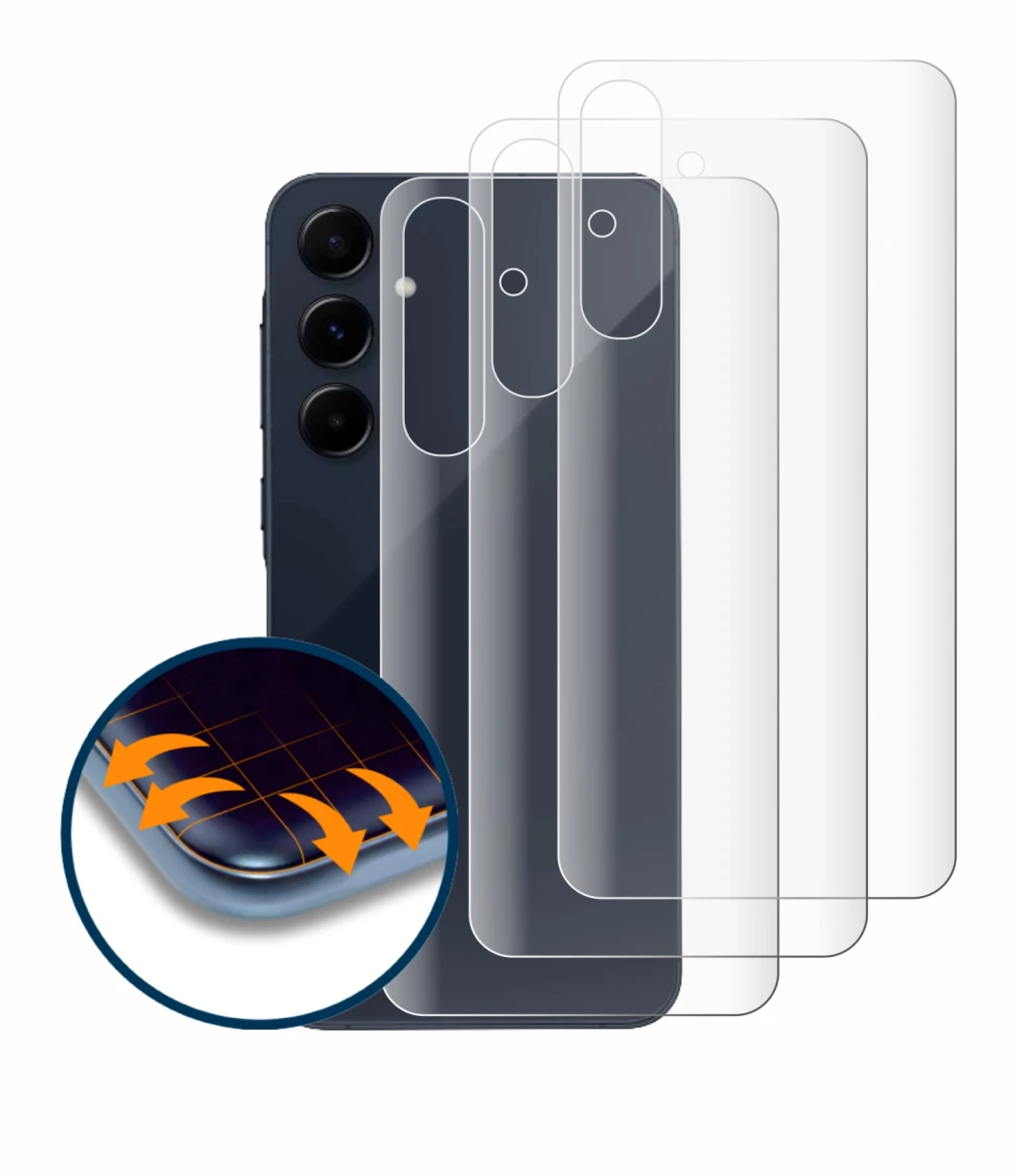 Image of the device Samsung Galaxy A55 5G (Back) with a wide variety of screen protectors.