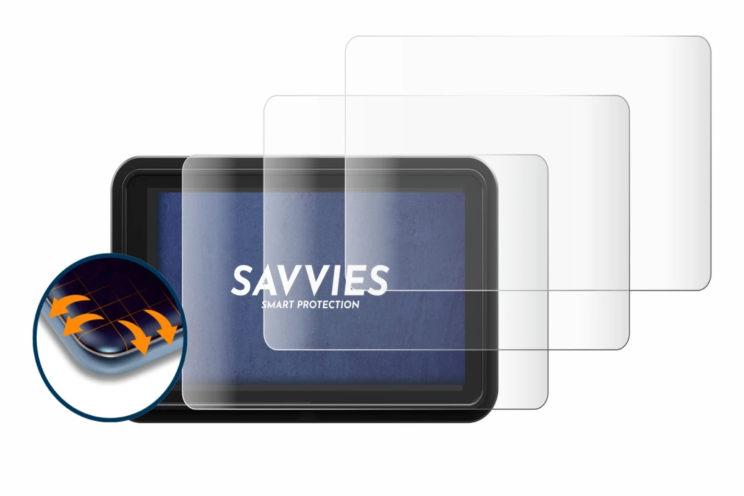 Image of the device Atomos Shinobi 2 with a wide variety of screen protectors.