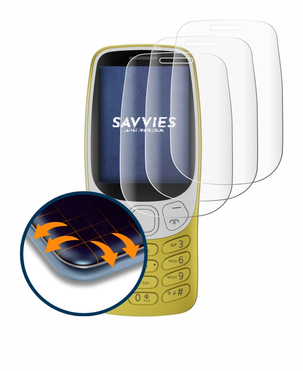 Image of the device Nokia 3210 with a wide variety of screen protectors.