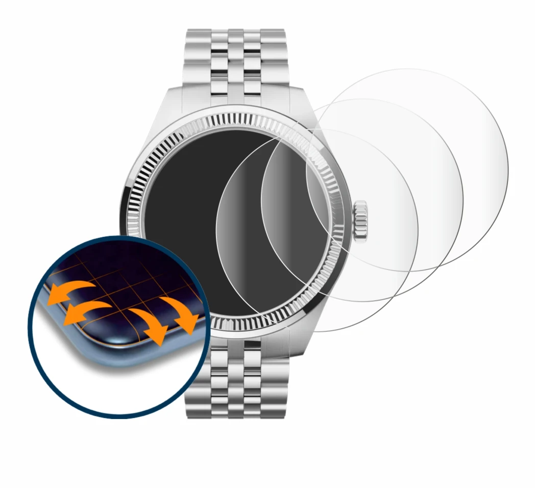 Image of the device Withings ScanWatch Nova Brilliant (39 mm) with a wide variety of screen protectors.