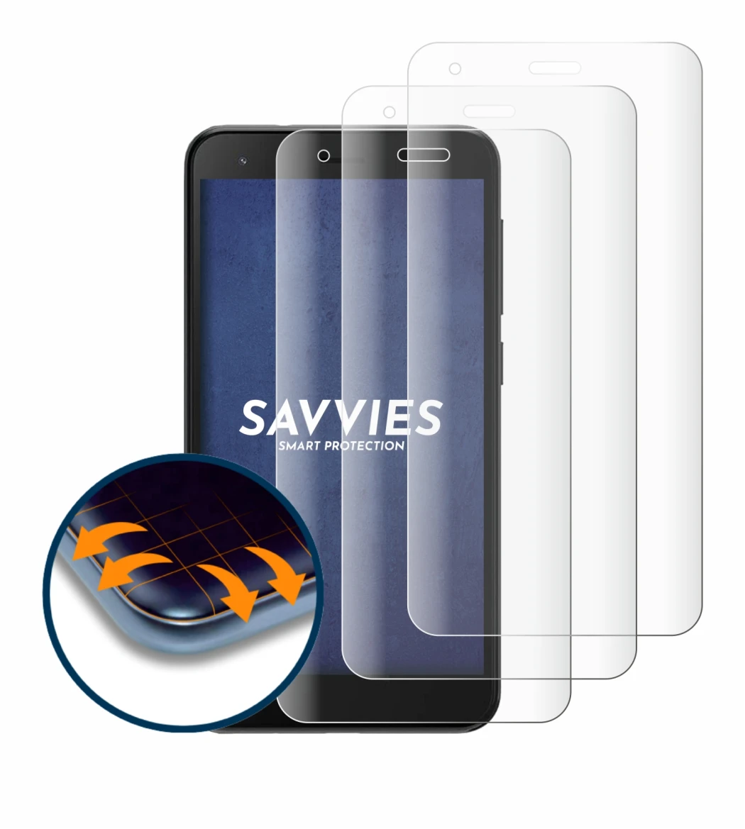 Image of the device ZTE Blade A35 lite with a wide variety of screen protectors.