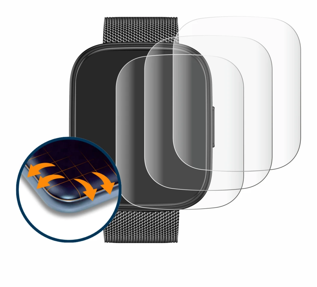 Image of the device Levowatch Doitx 3 with a wide variety of screen protectors.