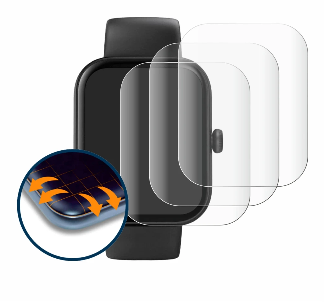 Image of the device Hama Fit Watch 5000 with a wide variety of screen protectors.