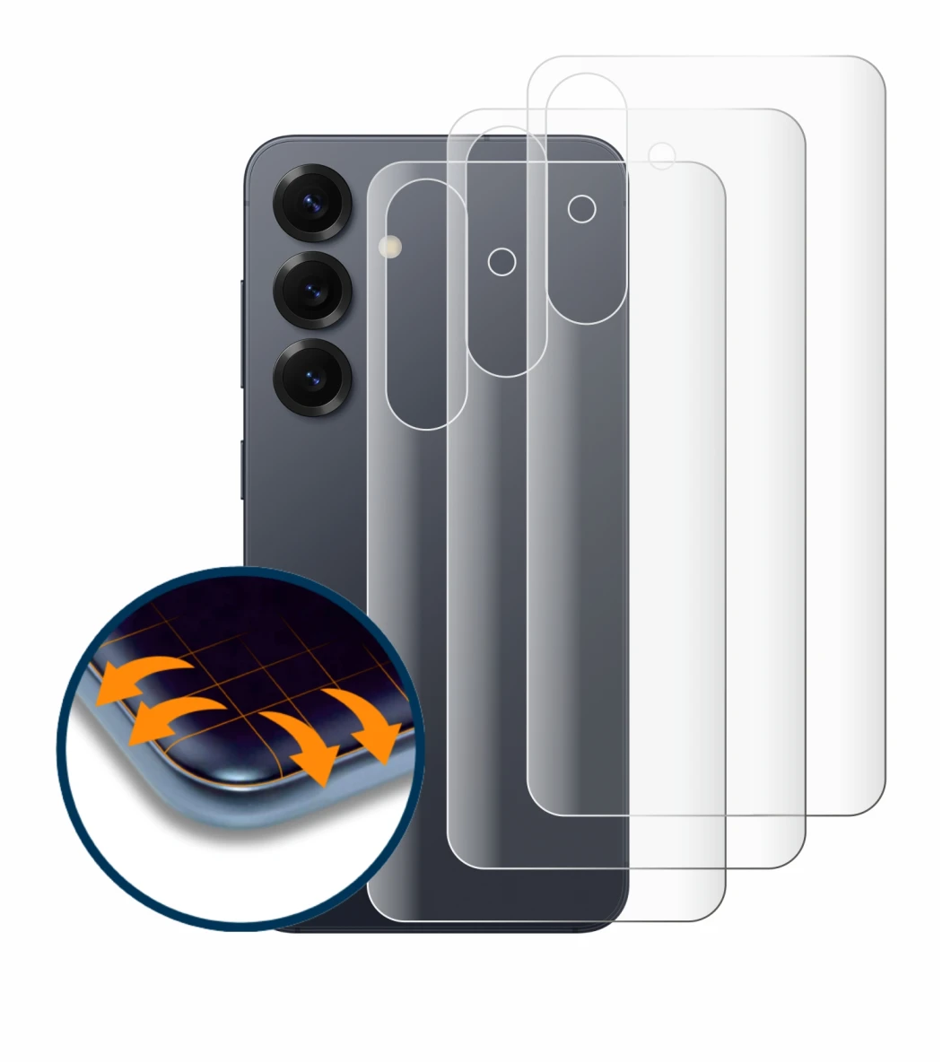 Image of the device Samsung Galaxy S25 (Back) with a wide variety of screen protectors.