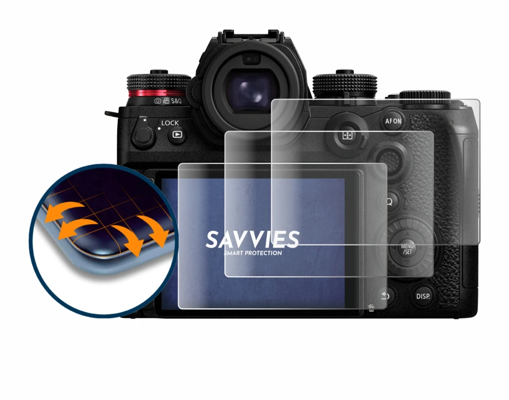 Image of the device Panasonic Lumix S1R II with a wide variety of screen protectors.
