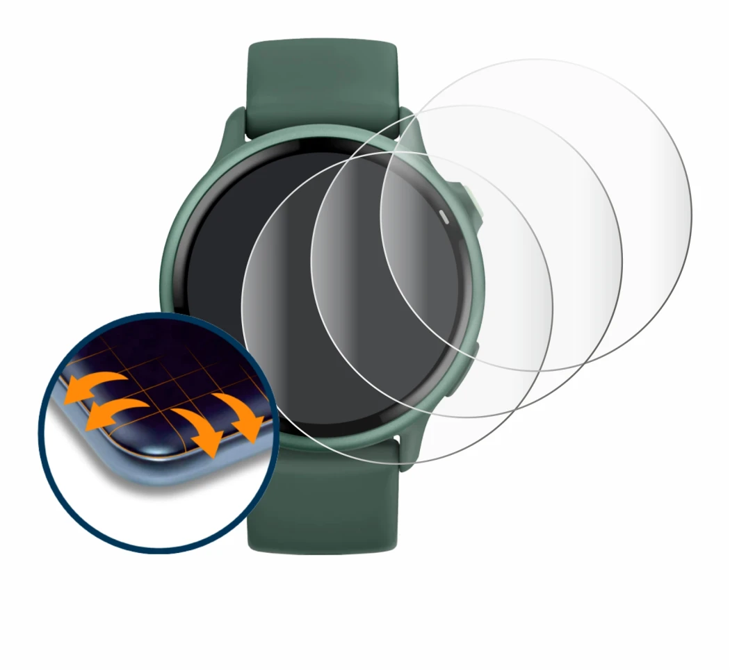 Image of the device Garmin vivoactive 6 with a wide variety of screen protectors.