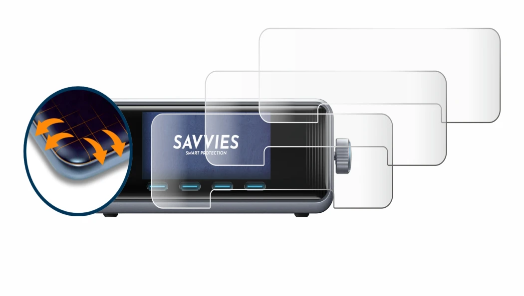 Image of the device Anker Prime 250 W GaNPrime with a wide variety of screen protectors.