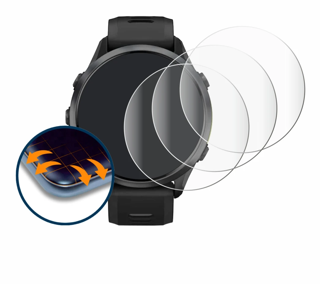 Image of the device Garmin Forerunner 970 with a wide variety of screen protectors.