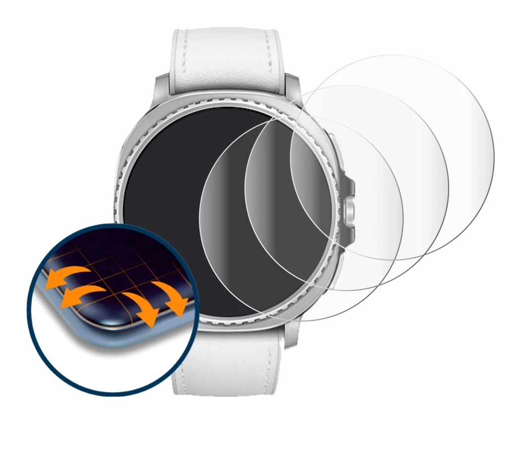 Image of the device Samsung Galaxy Watch 8 Classic (46 mm) with a wide variety of screen protectors.