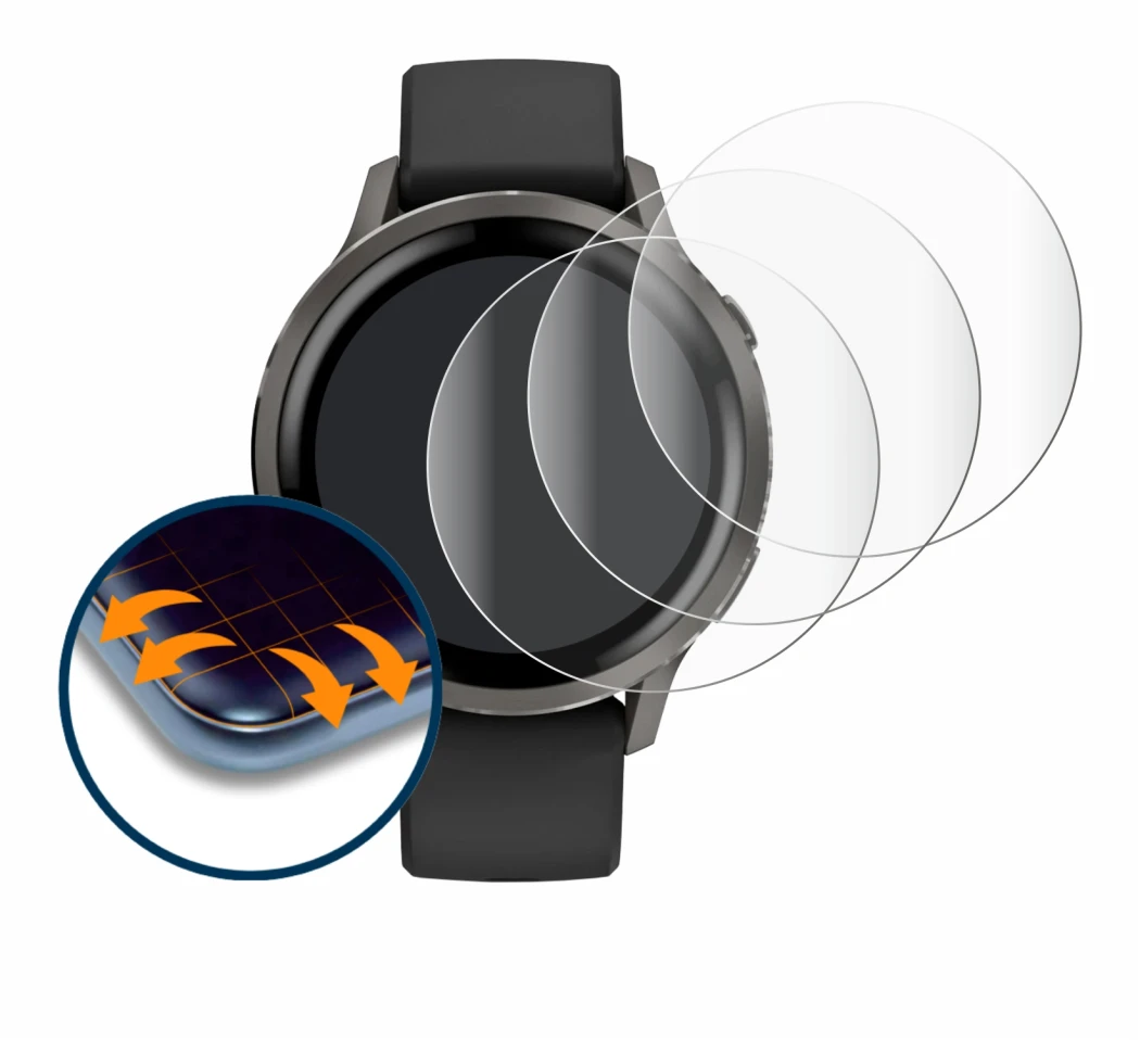 Image of the device Garmin Venu 4 (41 mm) with a wide variety of screen protectors.