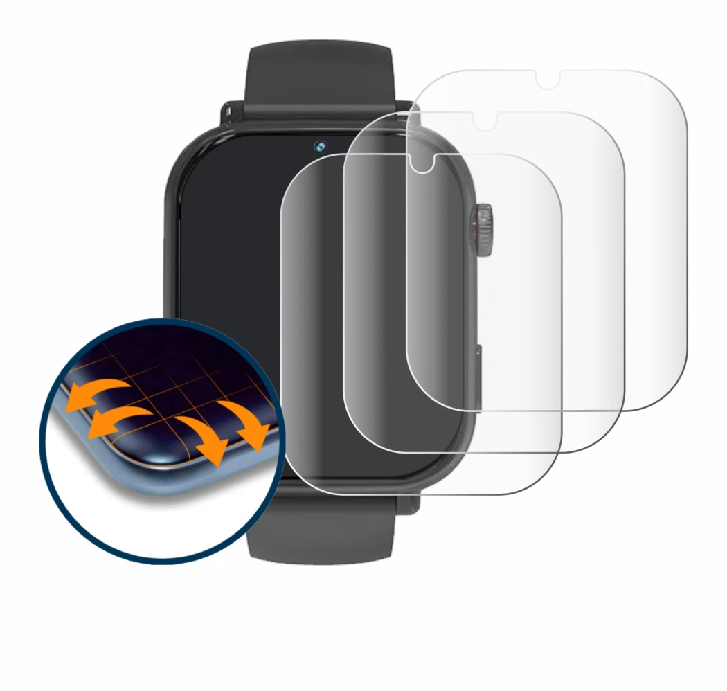 Image of the device Ucani A22 with a wide variety of screen protectors.