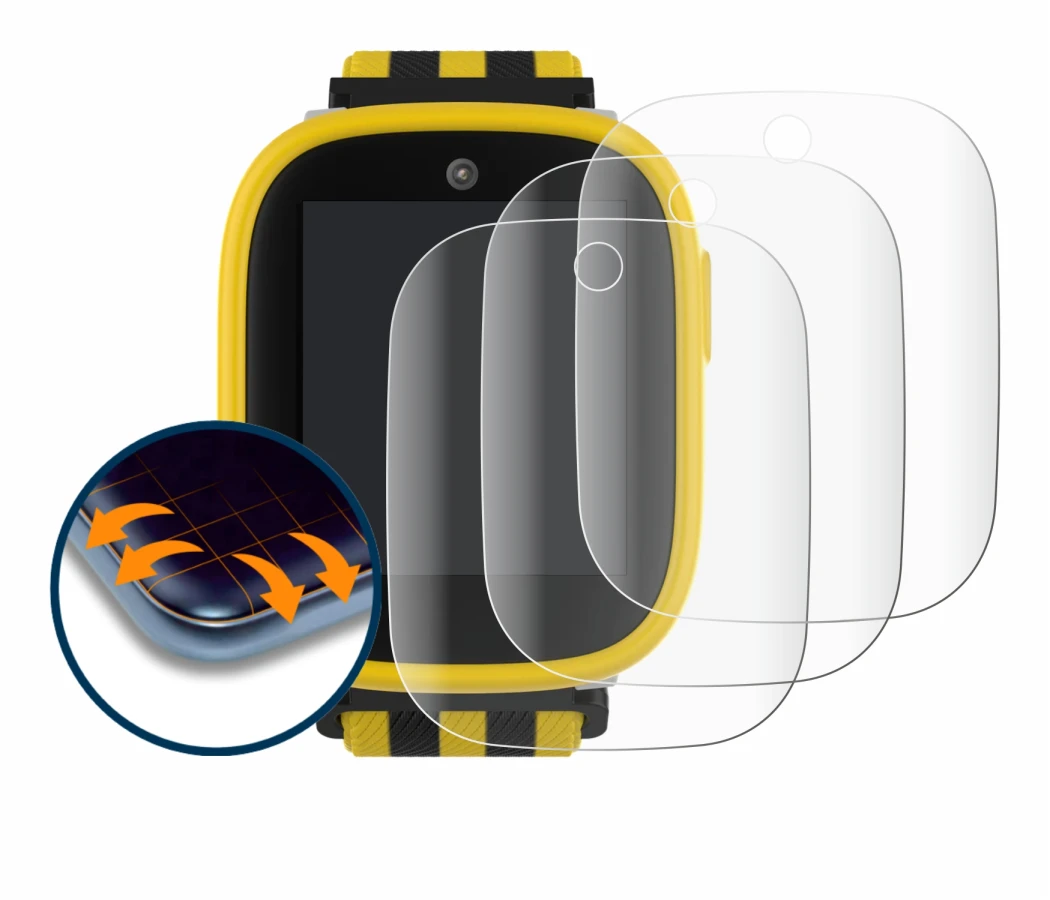 Image of the device Xplora X6 Play BVB-Edition with a wide variety of screen protectors.