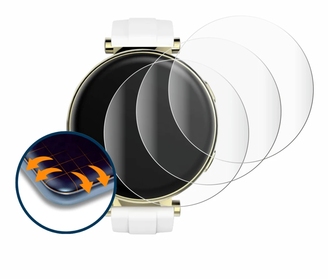 Image of the device Hama Smartwatch 7000 with a wide variety of screen protectors.