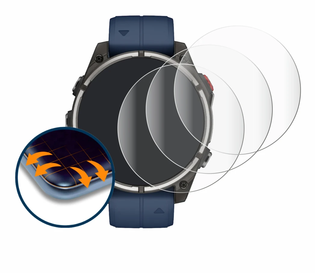 Image of the device Garmin quatix 8 Pro (47 mm) with a wide variety of screen protectors.