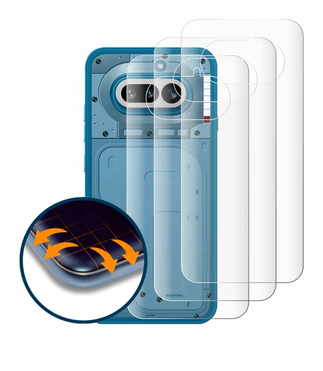 Image of the device Nothing Phone (4a) (Back) with a wide variety of screen protectors.