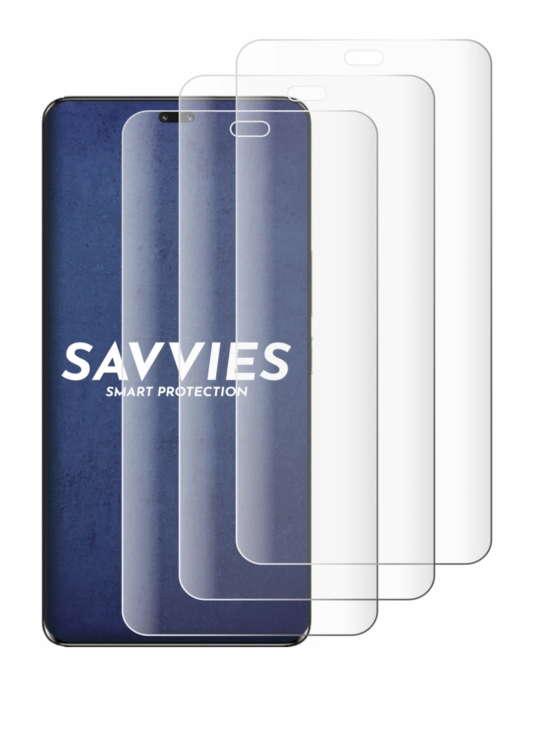 Image of the device Honor 100 Pro with a wide variety of screen protectors.
