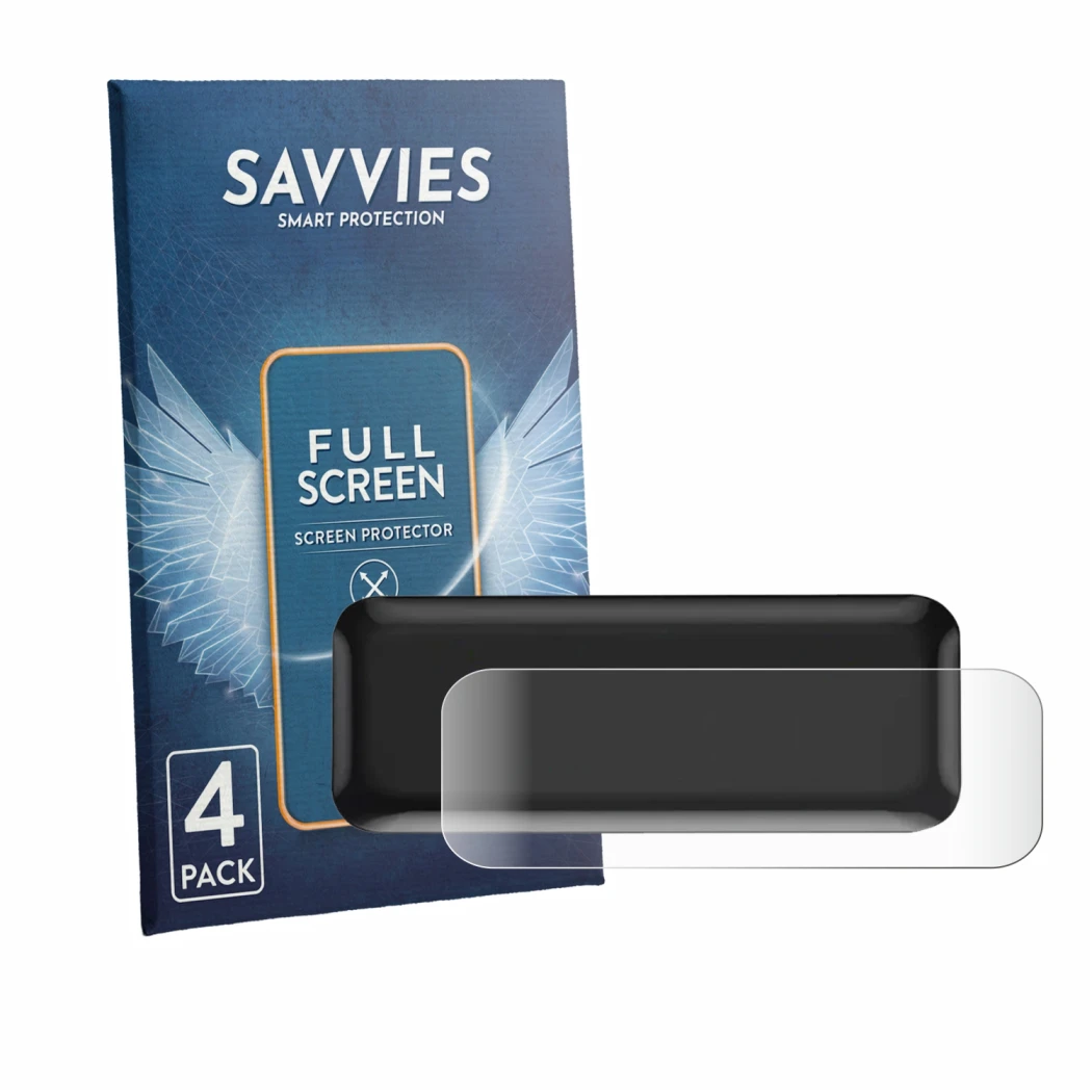 Front side of a product packaging with the brand logo Savvies. Next to it is the device Navee V25i Pro shown with the correspo