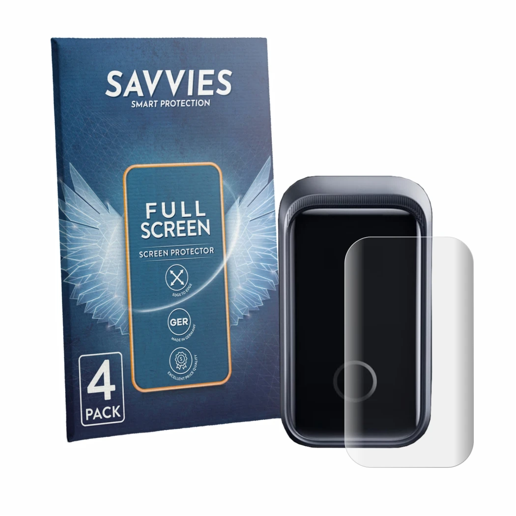 Front side of a product packaging with the brand logo Savvies. Next to it is the device Anker Prime A2687 160W shown with the