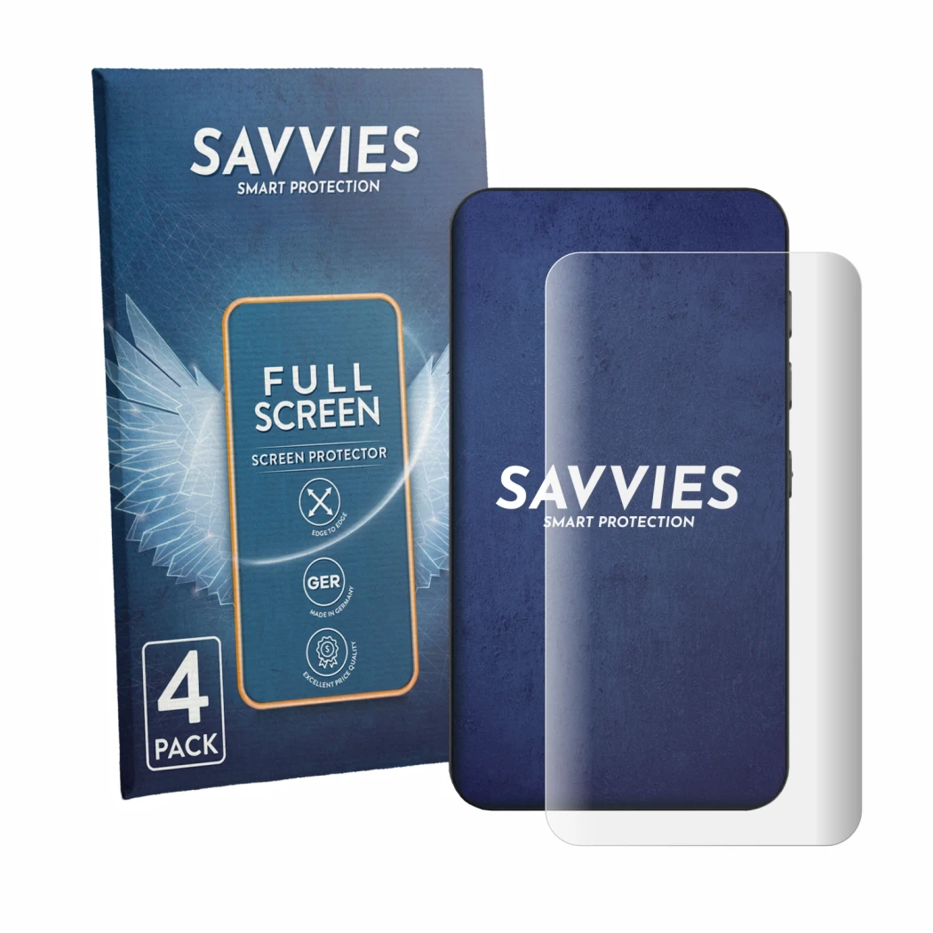 Front side of a product packaging with the brand logo Savvies. Next to it is the device innioasis G3 shown with the correspond
