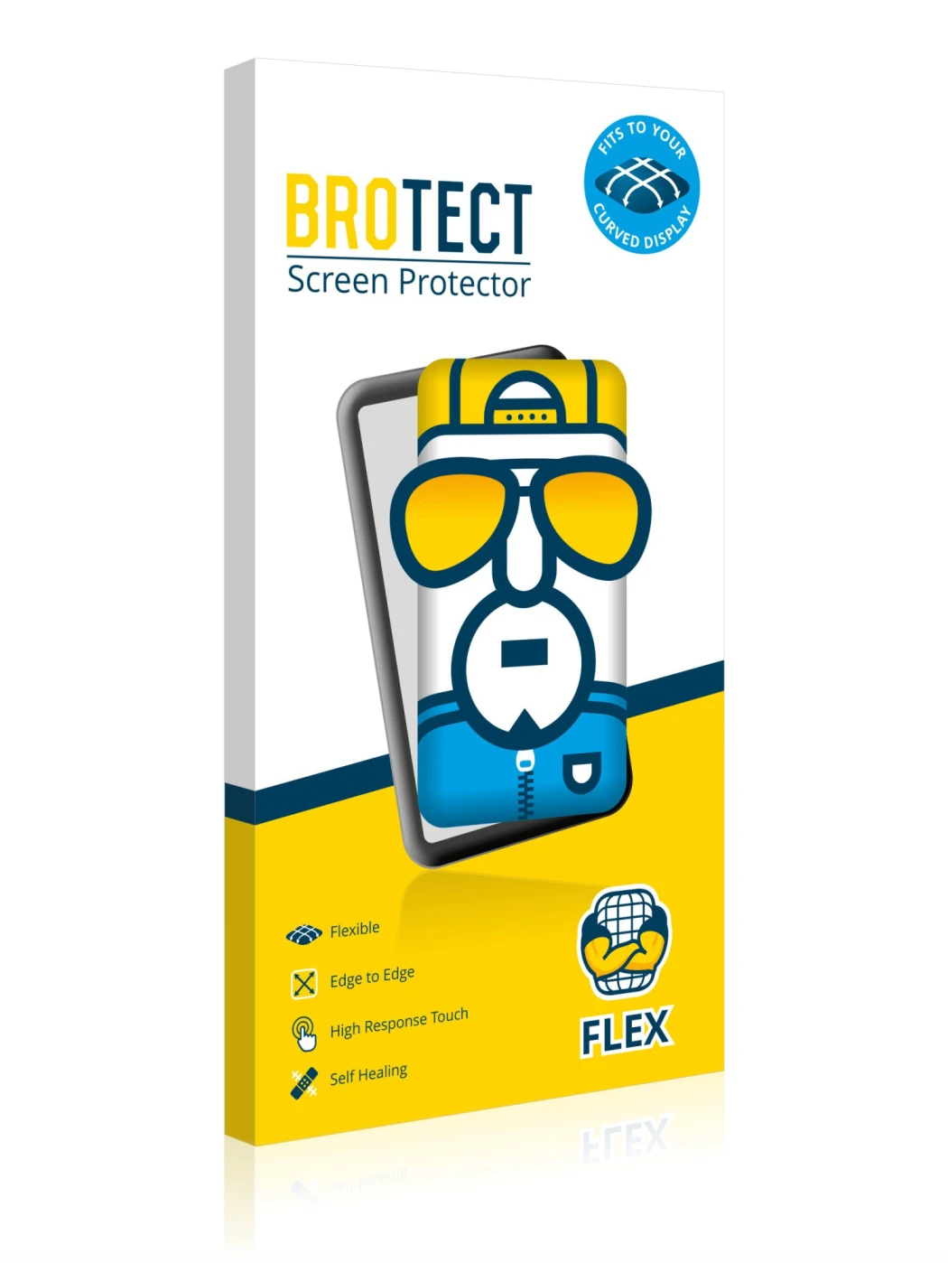 Front side of a product packaging with the brand logo BROTECT