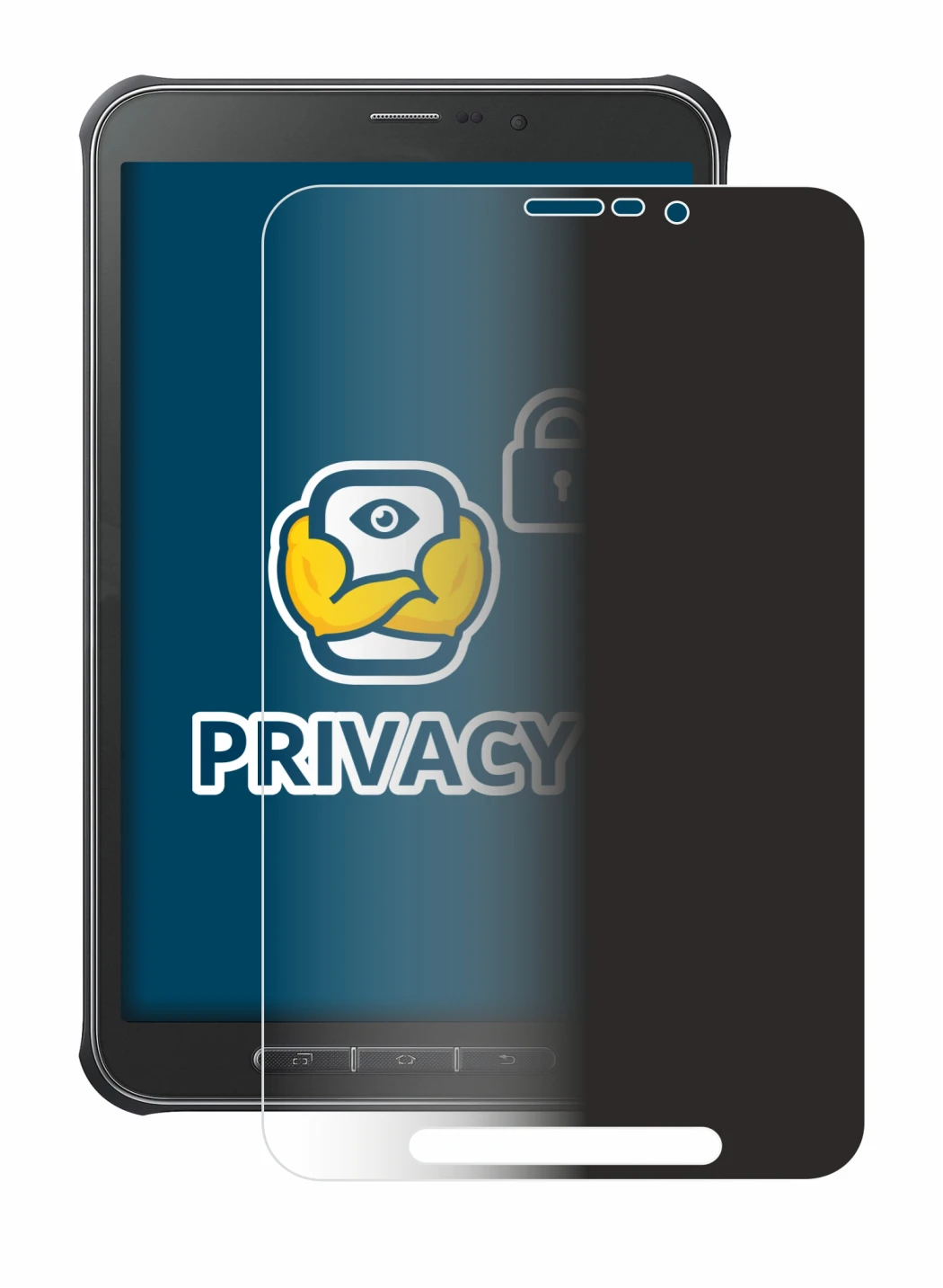 Image of the device Samsung Galaxy Tab Active SM-T365 with a wide variety of screen protectors.