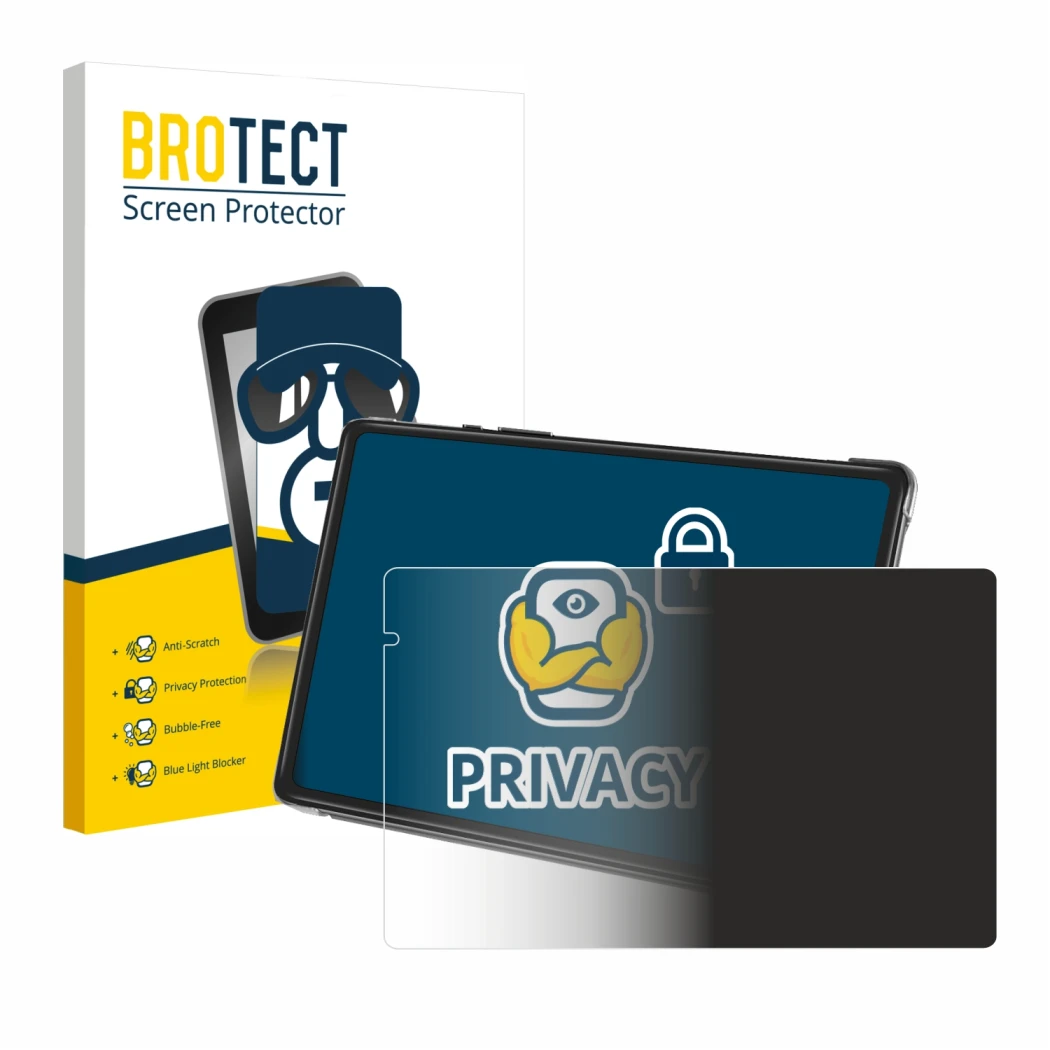 Front side of a product packaging with the brand logo BROTECT. Next to it is the device Yestel T13 shown with the correspondin