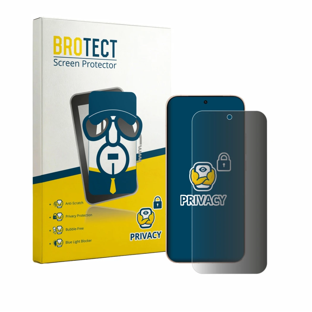 Front side of a product packaging with the brand logo BROTECT. Next to it is the device Oppo Reno 15 Pro shown with the corres