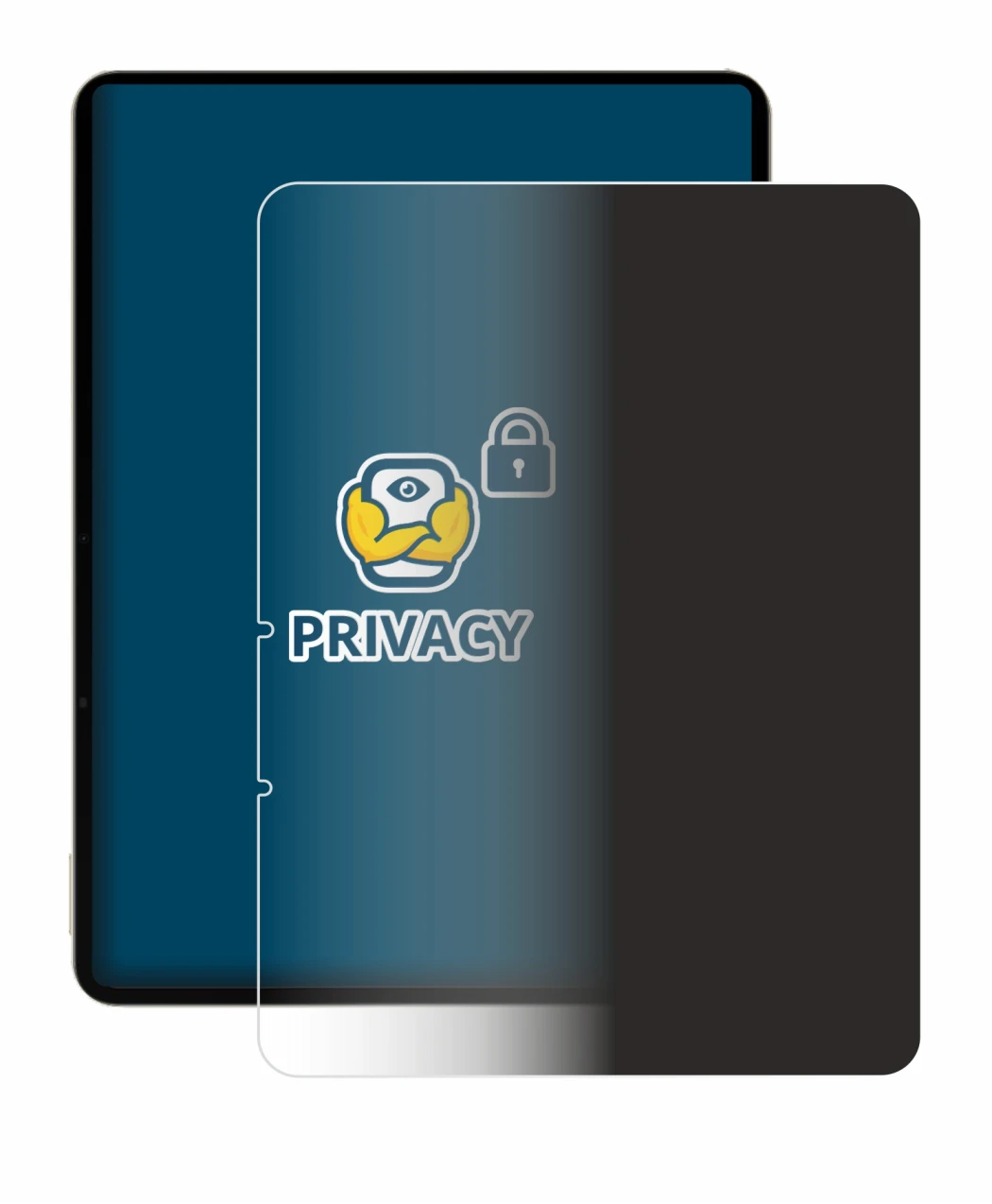 Image of the device realme Pad 3 (portrait) with a wide variety of screen protectors.