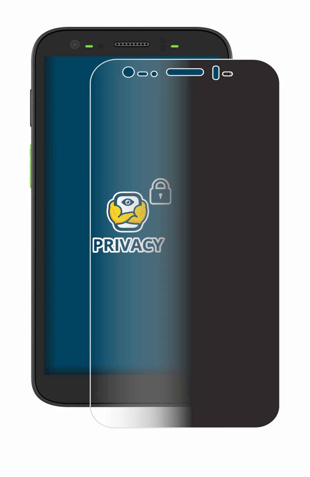 Image of the device Zebra TC501 with a wide variety of screen protectors.