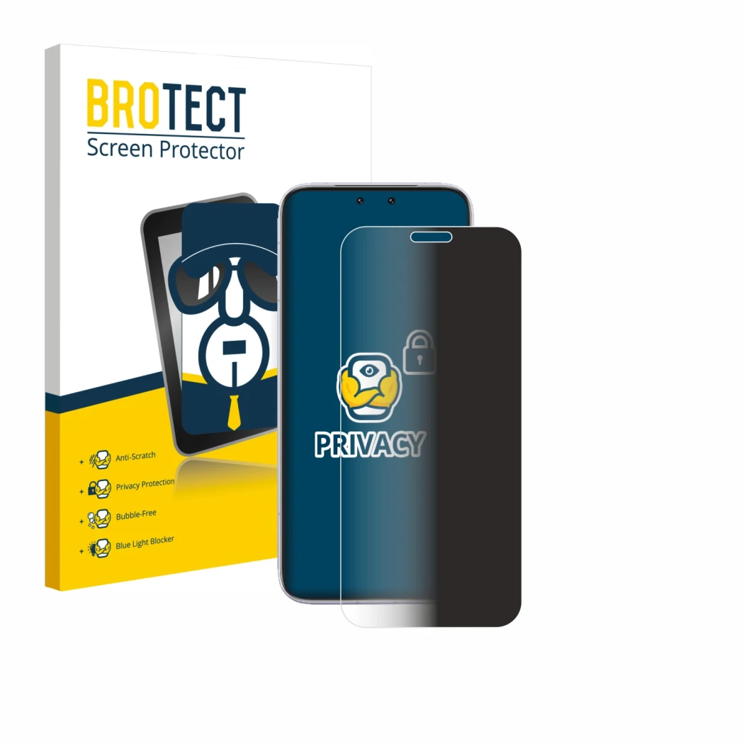 Front side of a product packaging with the brand logo BROTECT. Next to it is the device Honor Magic 8 RSR Porsche Design shown