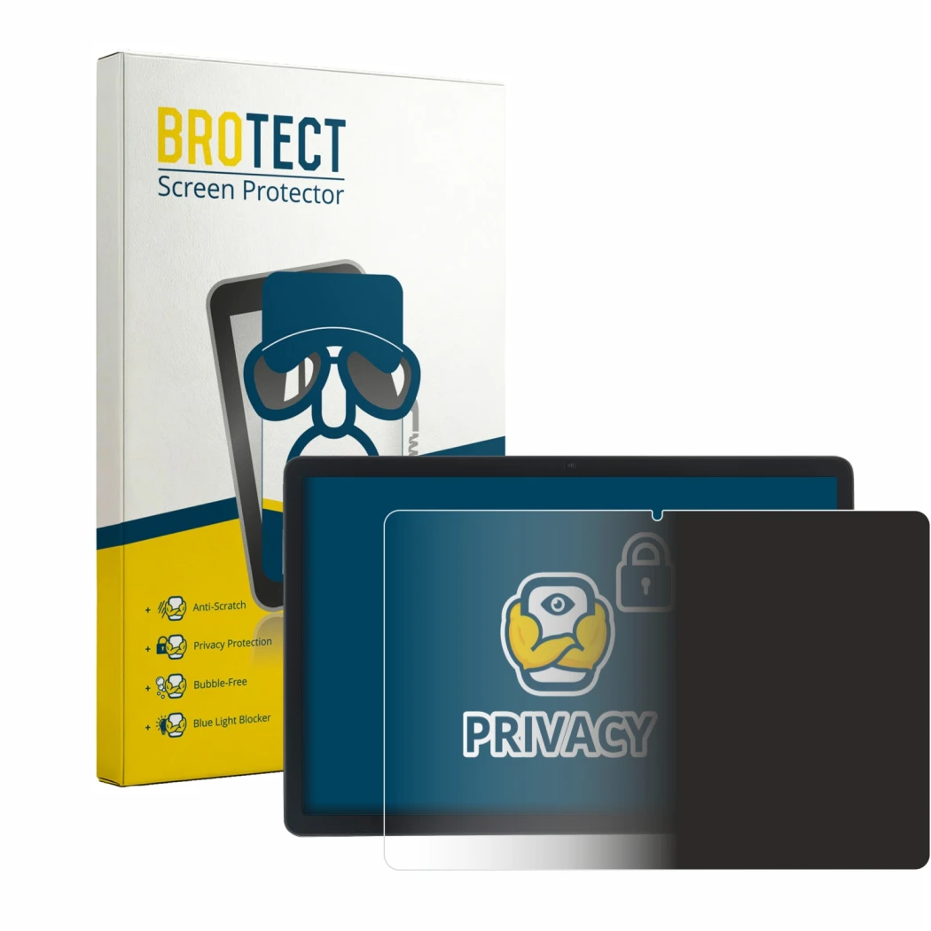 Front side of a product packaging with the brand logo BROTECT. Next to it is the device Acepad A172 shown with the correspondi
