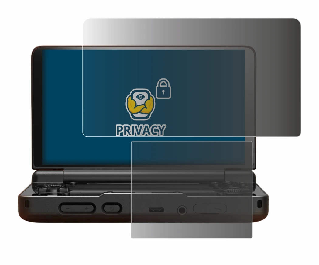 Image of the device AYN Thor with a wide variety of screen protectors.