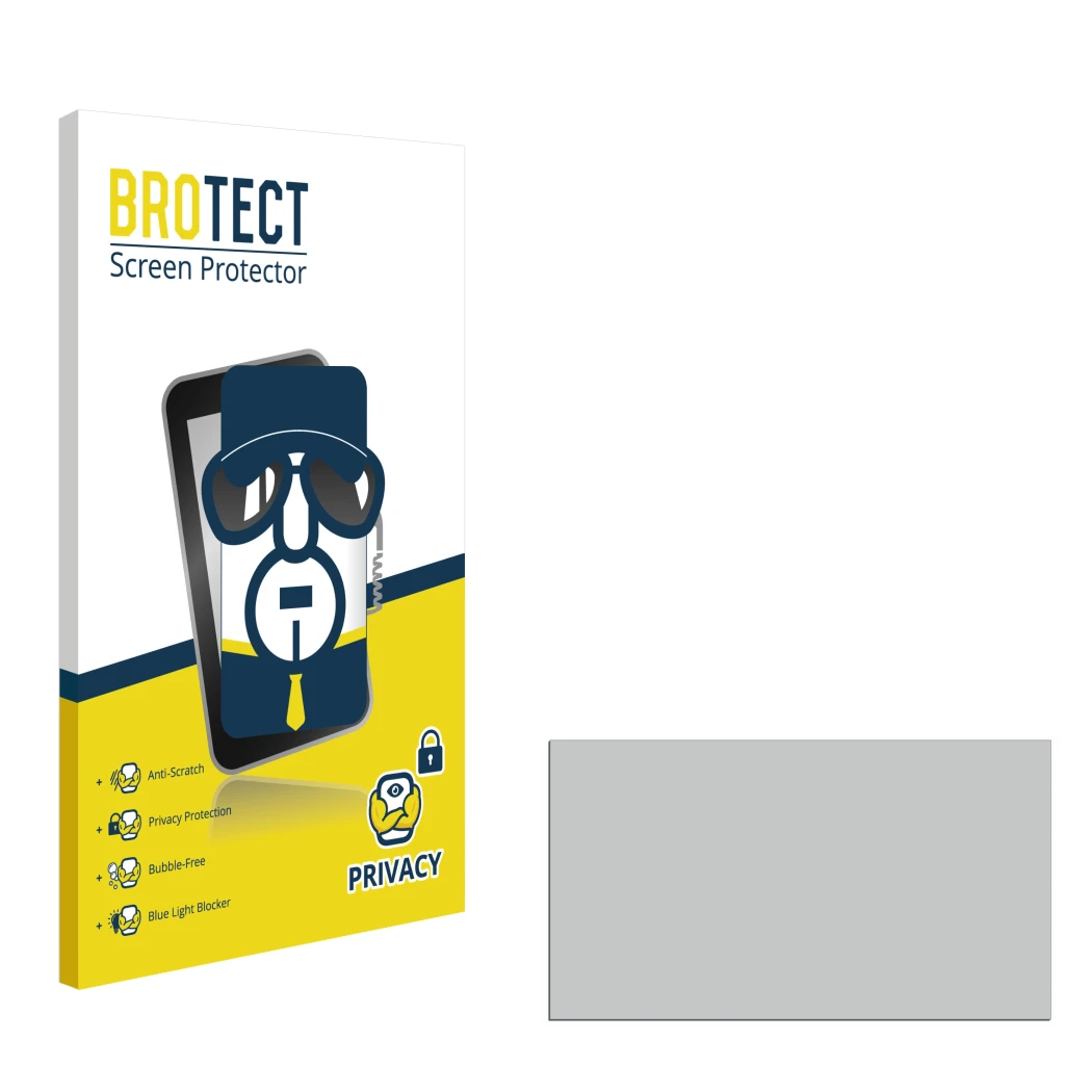 Front side of a product packaging with the brand logo BROTECT. Next to it is the corresponding screen protector.