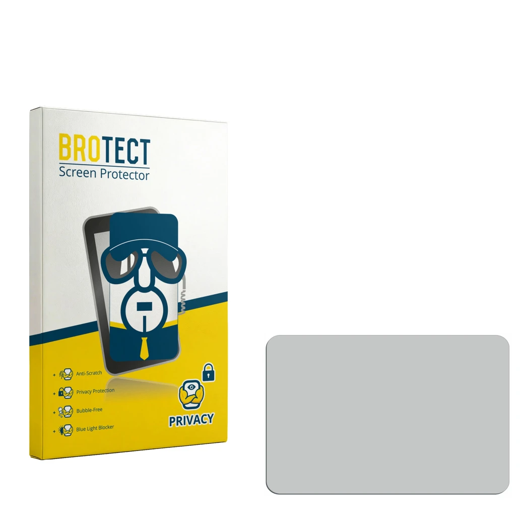 Front side of a product packaging with the brand logo BROTECT. Next to it is the corresponding screen protector.
