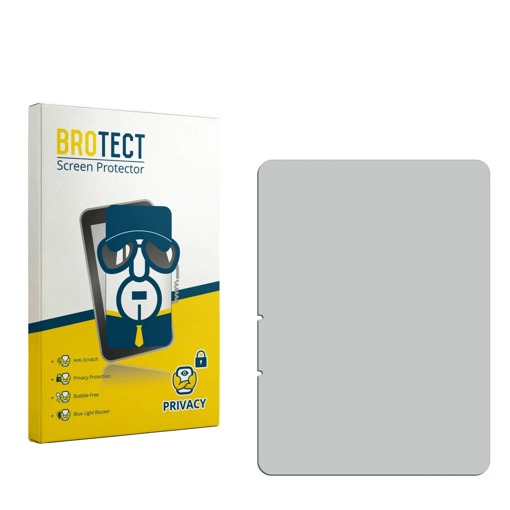 Front side of a product packaging with the brand logo BROTECT. Next to it is the corresponding screen protector.