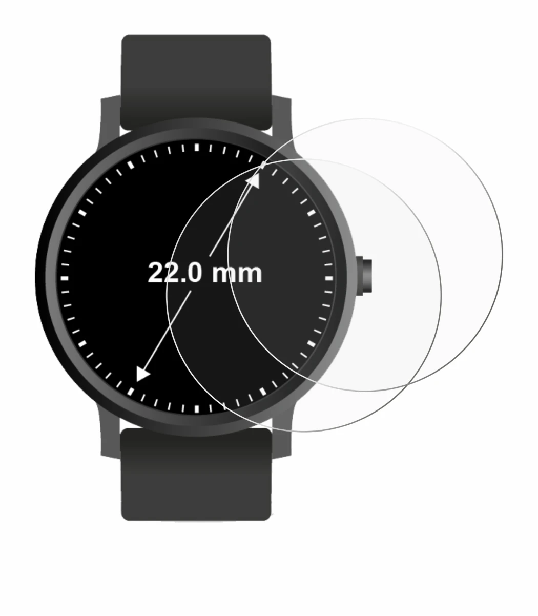 Image of the device Watches (Circular, ø: 22 mm) with a wide variety of screen protectors.
