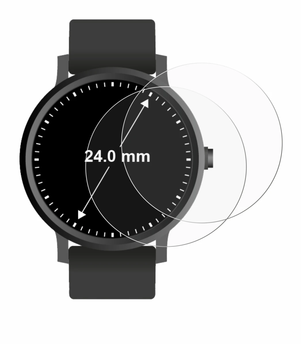 Image of the device Watches (Circular, ø: 24 mm) with a wide variety of screen protectors.