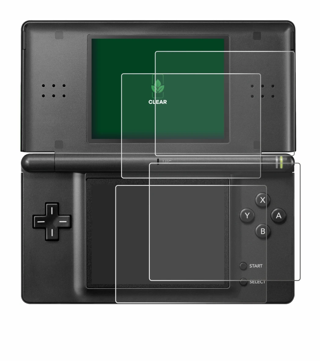 Image of the device Nintendo DS LITE with a wide variety of screen protectors.