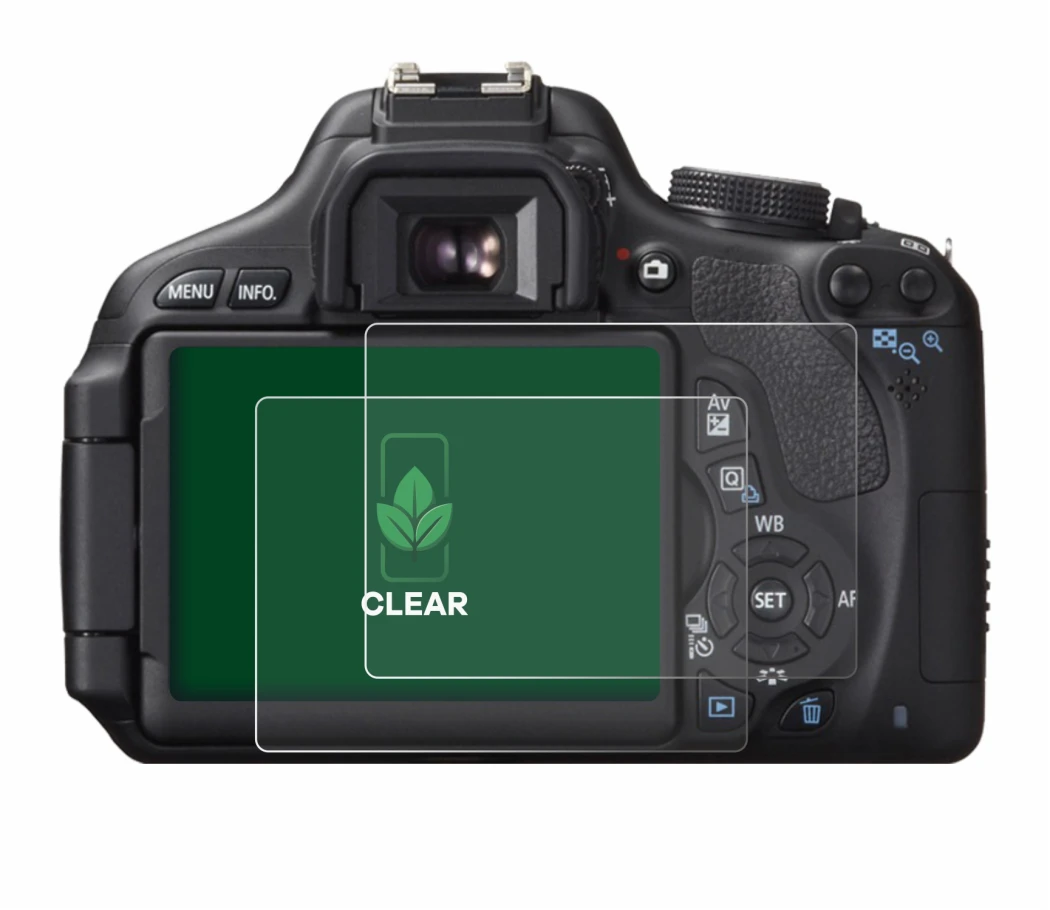 Image of the device Canon EOS 600D with a wide variety of screen protectors.