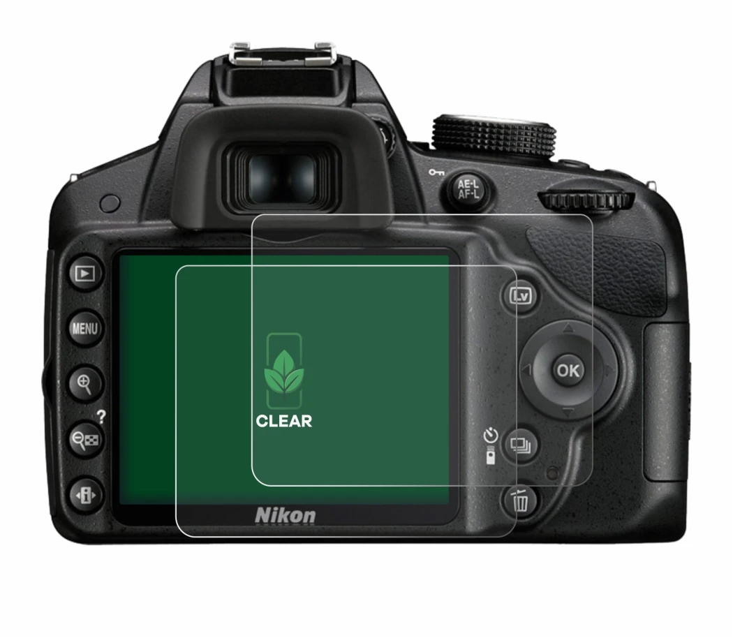 Image of the device Nikon D3200 with a wide variety of screen protectors.