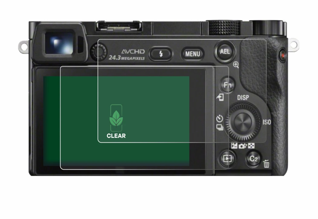 Image of the device Sony Alpha 6000 with a wide variety of screen protectors.