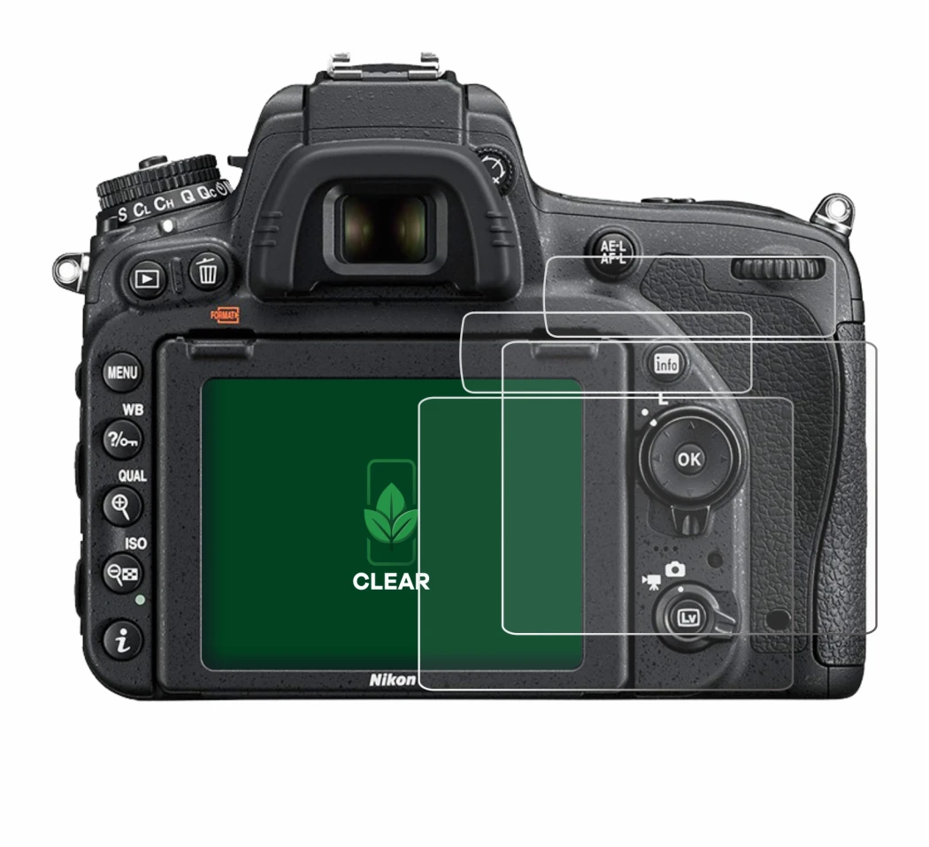 Image of the device Nikon D750 with a wide variety of screen protectors.