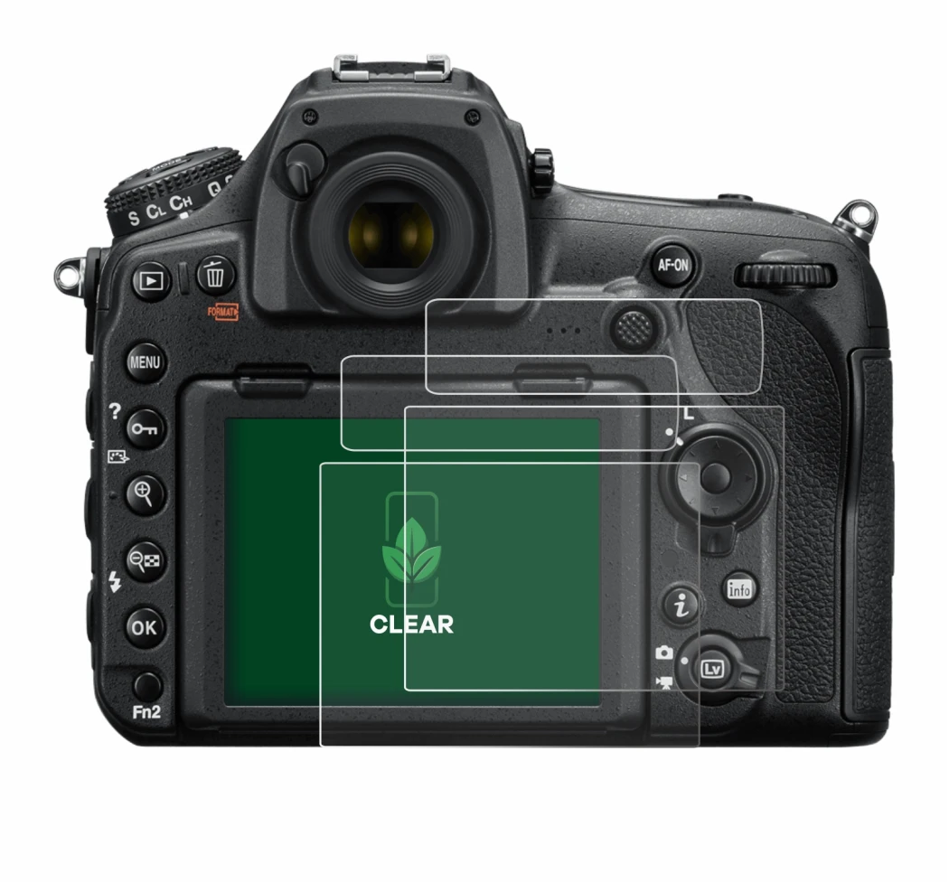 Image of the device Nikon D850 with a wide variety of screen protectors.