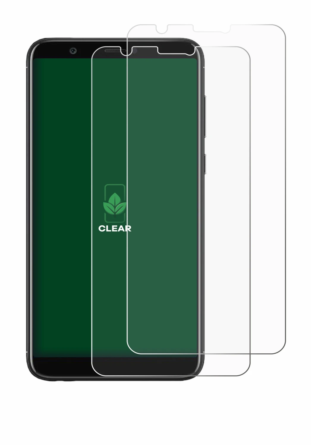 Image of the device Huawei P smart 2018 with a wide variety of screen protectors.