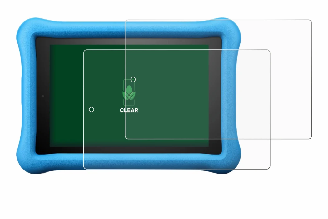 Image of the device Amazon Fire HD 8 Kids Edition 2018 (8th Gen.) with a wide variety of screen protectors.