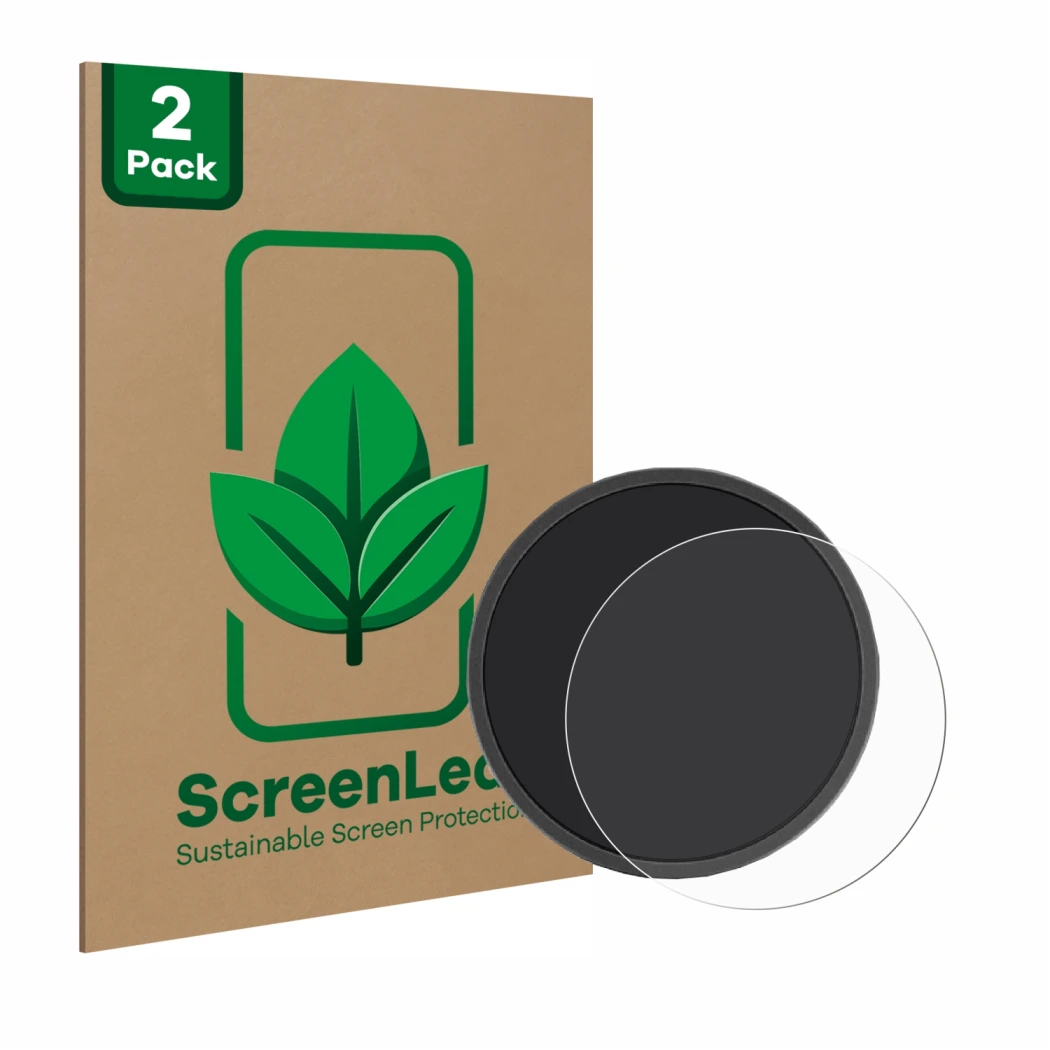 Front side of a product packaging with the brand logo ScreenLeaf. Next to it is the device Beeline Moto shown with the corresp