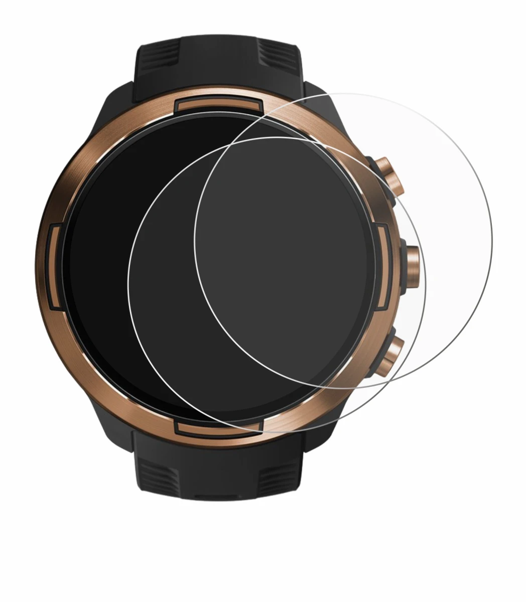 Image of the device Suunto 9 Baro with a wide variety of screen protectors.