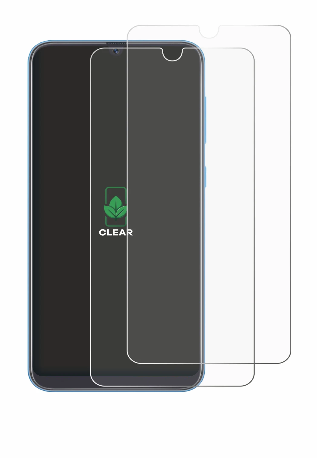 Image of the device Samsung Galaxy A40 with a wide variety of screen protectors.
