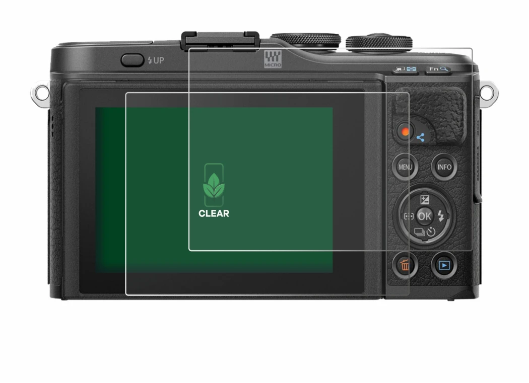 Image of the device Olympus PEN E-PL10 with a wide variety of screen protectors.